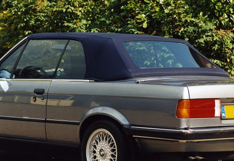 BMW E30, softtop Sonnenland Classic blauw  (2)