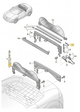 8N7 862 997 Tandriem windscherm Audi TT