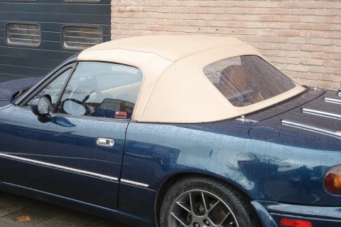 Cabriokap Mazda MX5 NA   vinyl beige pvc ruit,rits