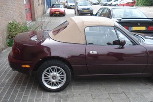 Cabriokap Mazda MX5 NA   vinyl beige pvc ruit,rits