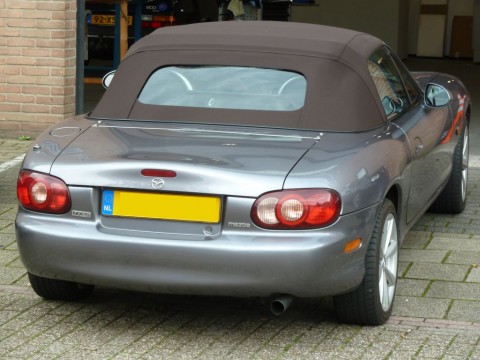 Softtop Mazda MX5 NB stof bruin, glazen verw. ruit