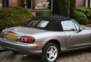 Softtop Mazda MX5 NB stof zwart, glazen verw. ruit