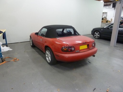 Cabriokap Mazda MX5 NA  stof zwart, ruit PVC,rits