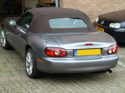 Softtop Mazda MX5 NB stof bruin, glazen verw. ruit