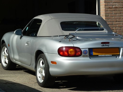 Softtop Mazda MX5 NB stof grijs, glazen verw. ruit