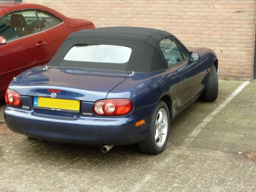 Softtop Mazda MX5 NB stof zwart, glazen verw. ruit