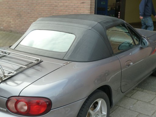 Softtop Mazda MX5 NB vinyl zwart, glazen verw.ruit