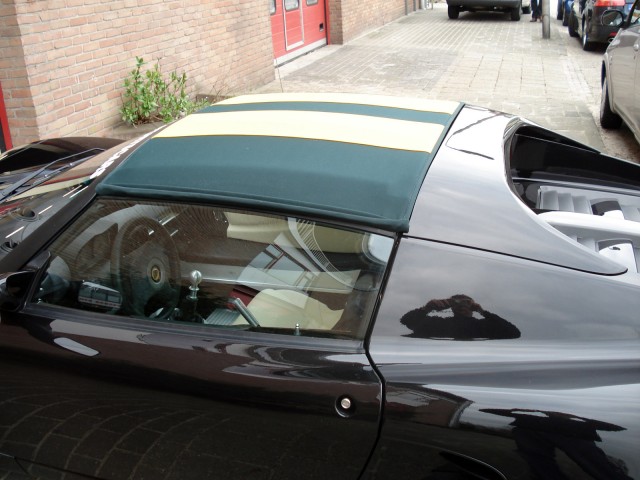 Lotus Elise met dak van Twillfast groen en HotRod gele strepen!