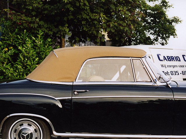 Mercedes Ponton Cabriolet, binnenhemel woldoek,cabriokap Sonnenland Classic beige
