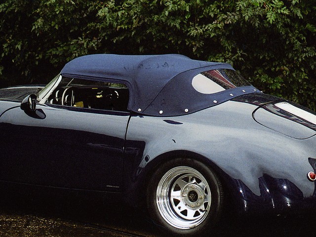 Porsche Speedster replica, softtop Sonnenland Classic blauw