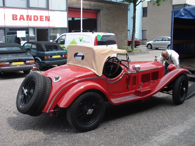 Alfa Romeo 1750 Zagato 1931 / Cabrioletkap oude Italiaanse stof beige